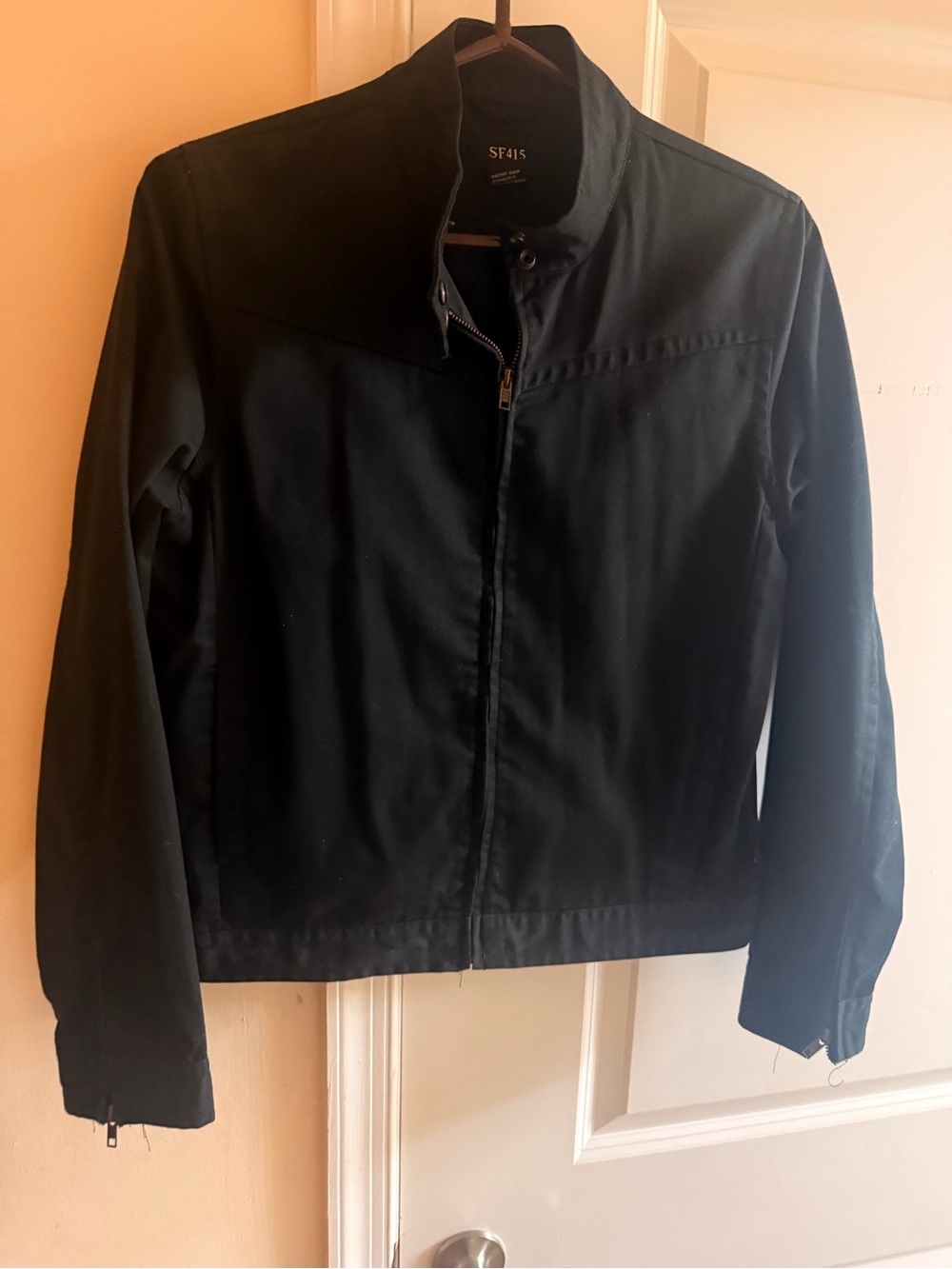 Womens Black Jacket with Stand Collar